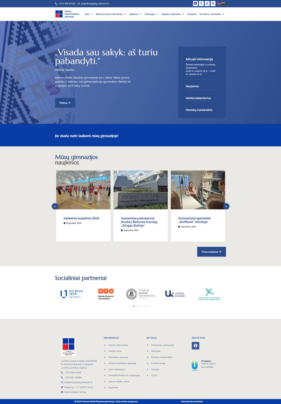 Gymnase Adolfo Šapoka d’Utena