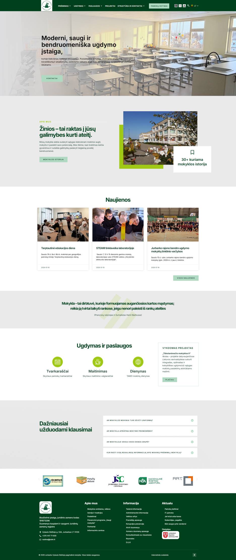 École primaire Vytautas le Grand de Jurbarkas