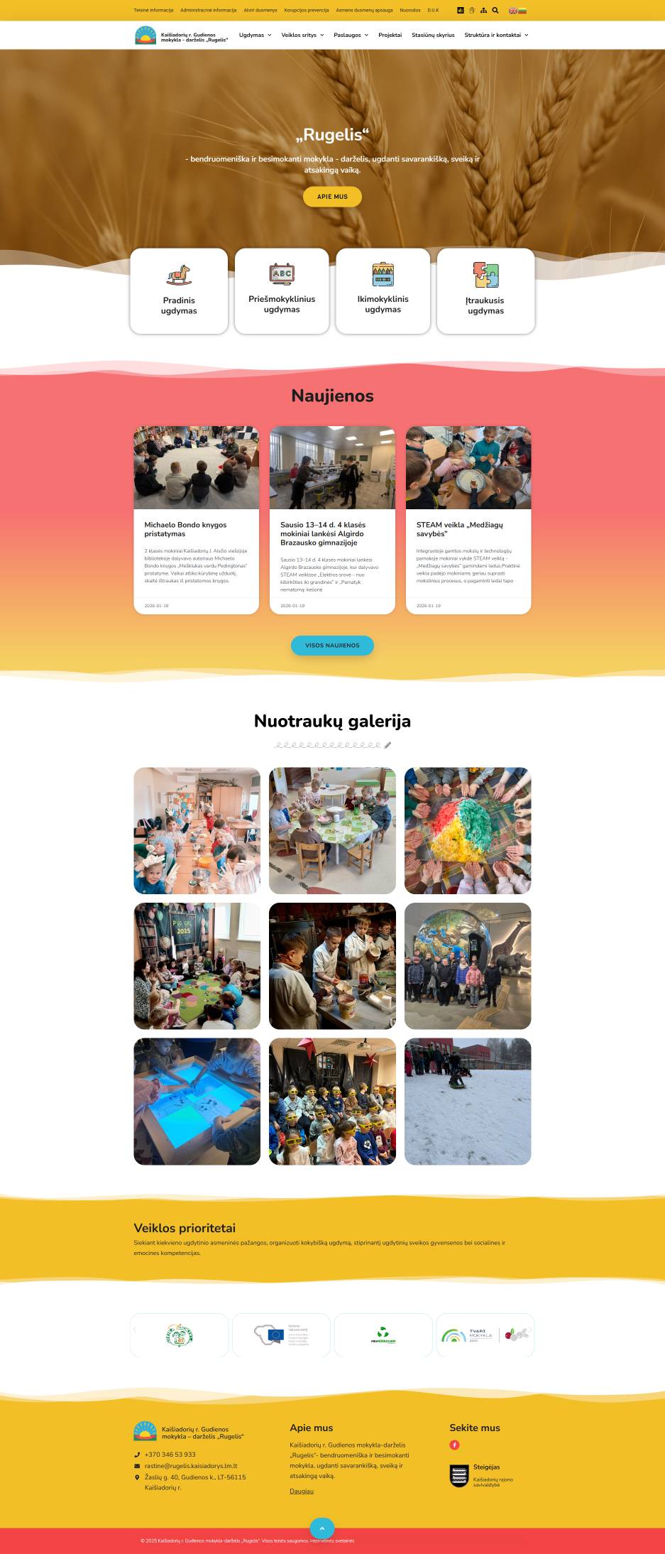 École maternelle et école Rugelis à Gudiena, district de Kaišiadorys